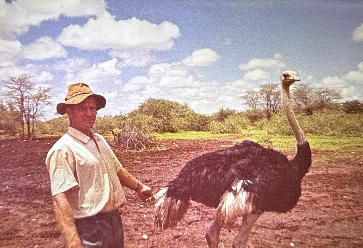 Dieter and Gisela with ostrich